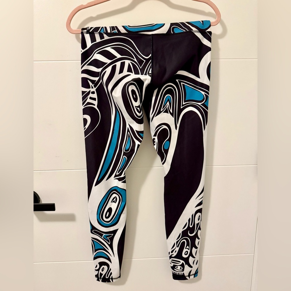 Abstract Black and Blue Leggings